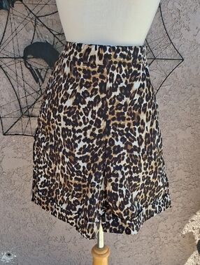 High-Waist Leopard Print Women’s Shorts - Brown